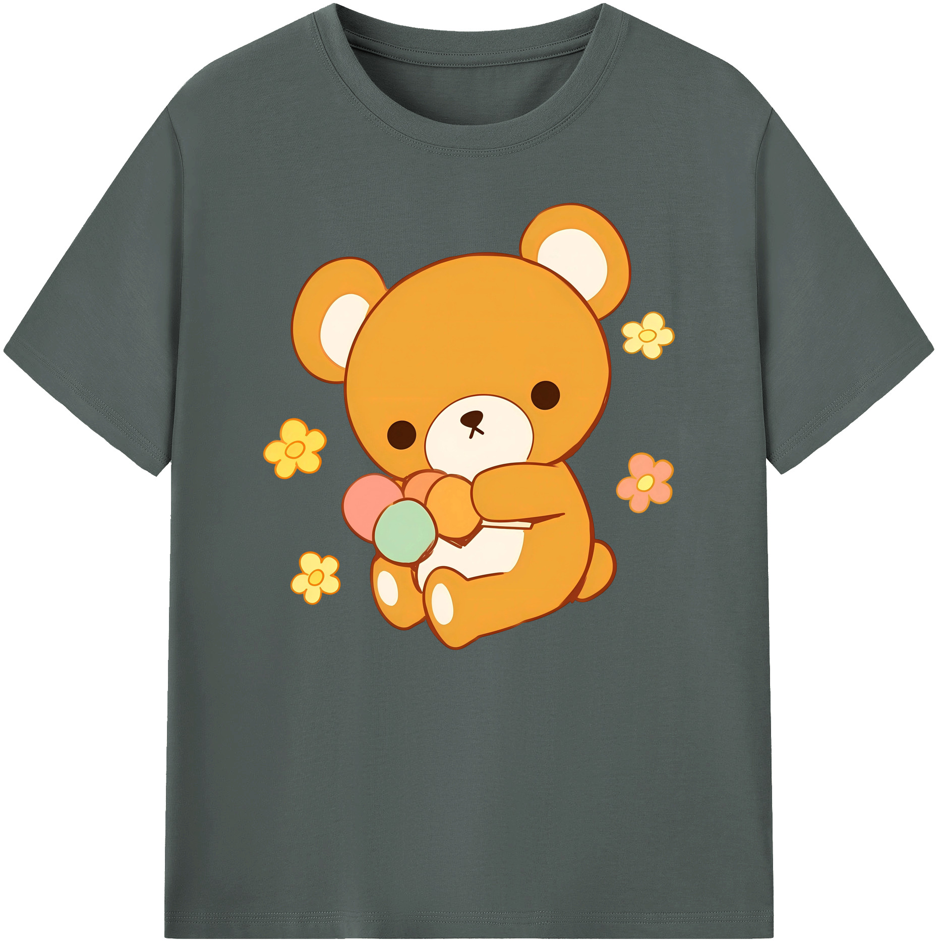 （画像用） リラックマ リラックマ キイロイトリ Rilakkuma Korilakkuma Kiiroitori 綿100％ メンズ半袖Tシャツ｜肌触りやわらか＆通気性